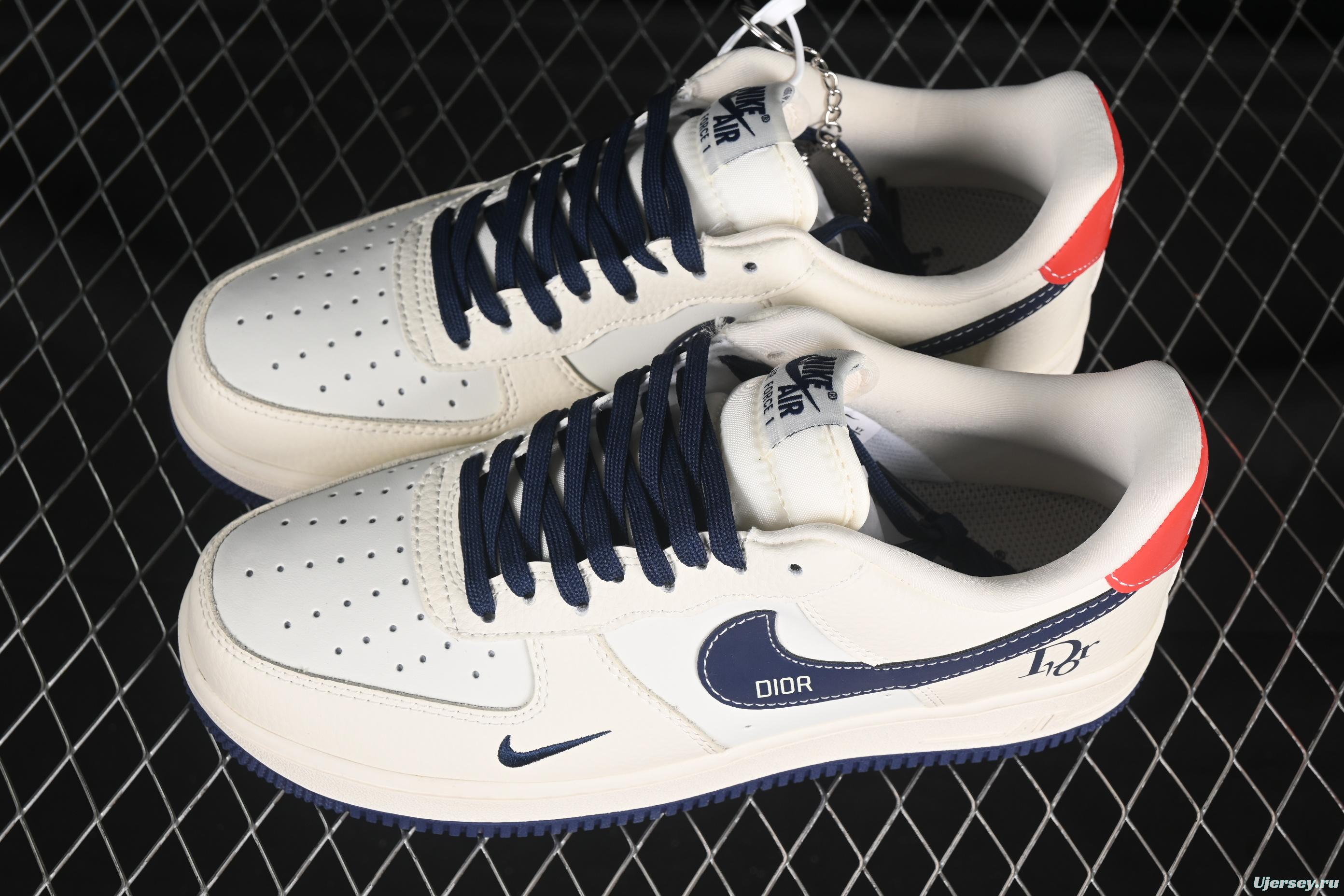 Nike Air Force 1'07 Low Dior Collaboration Navy Blue Red Sole Low-Top Casual Sneakers - KK1988-067