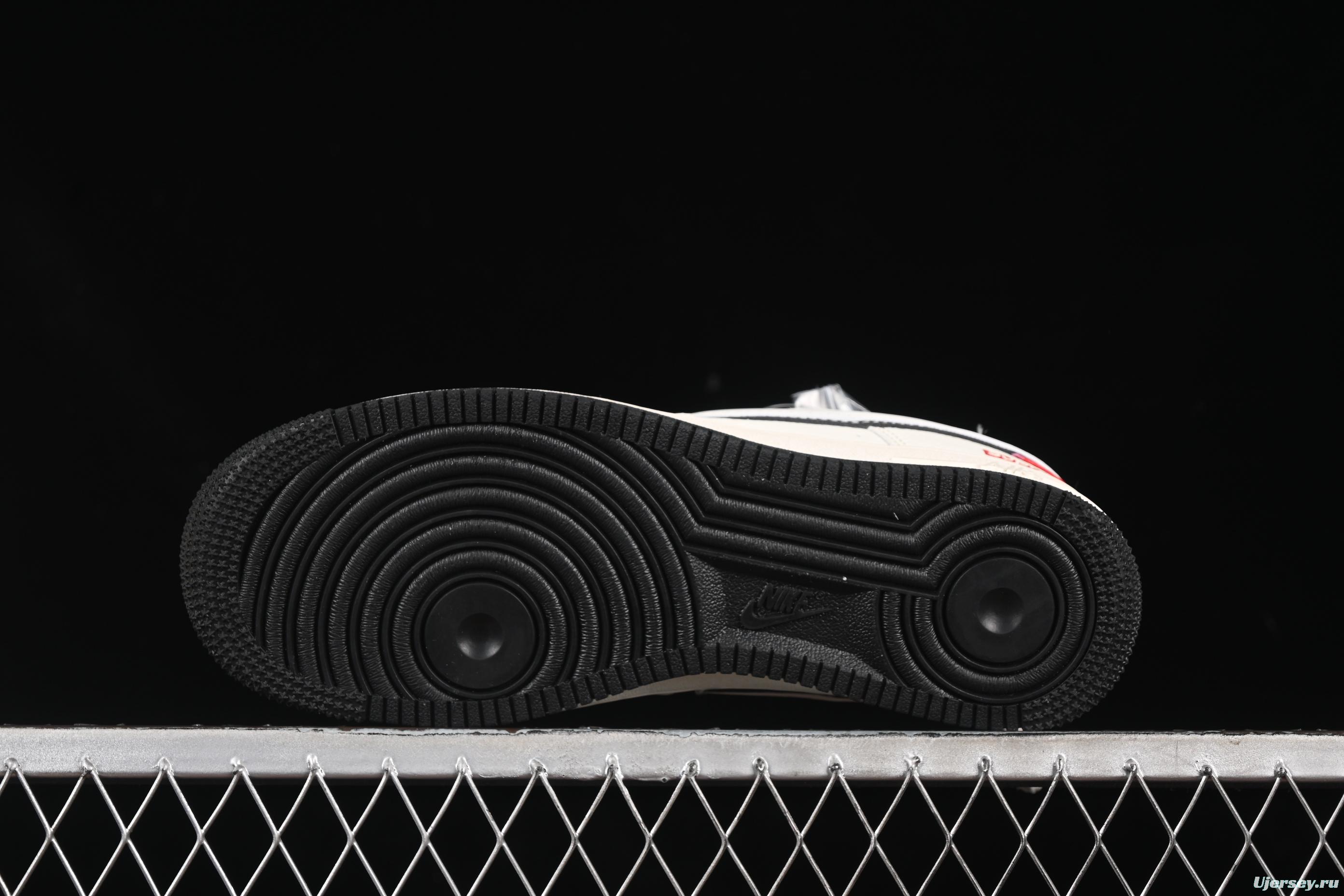 Nike Air Force 1 '07 Low Supreme Collaboration White Black Double Swoosh Casual Sneakers - XS1958-545