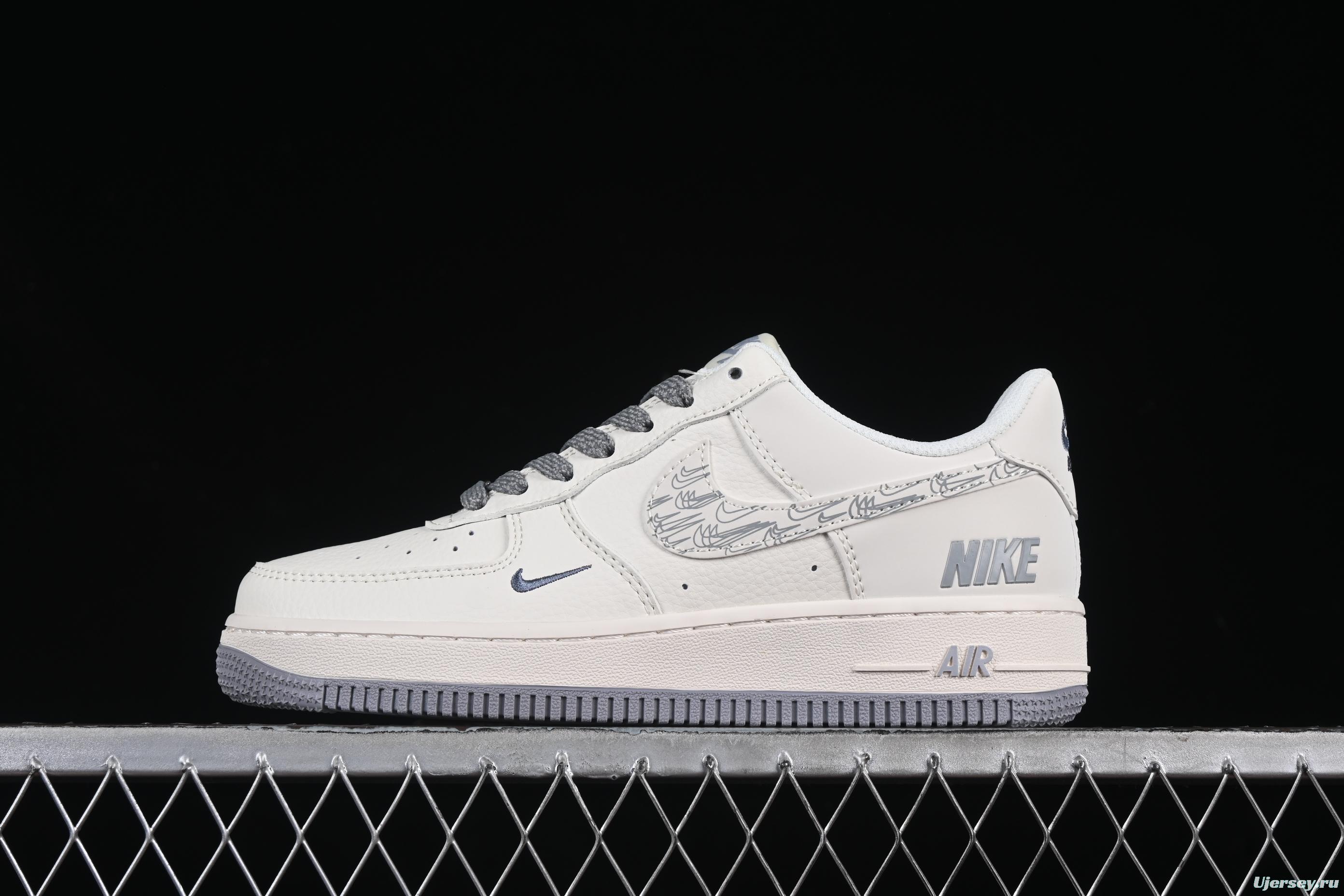 Nike Air Force 1 '07 Low Casual Sneakers in Light Grey with Mini Swoosh - HH7518-048