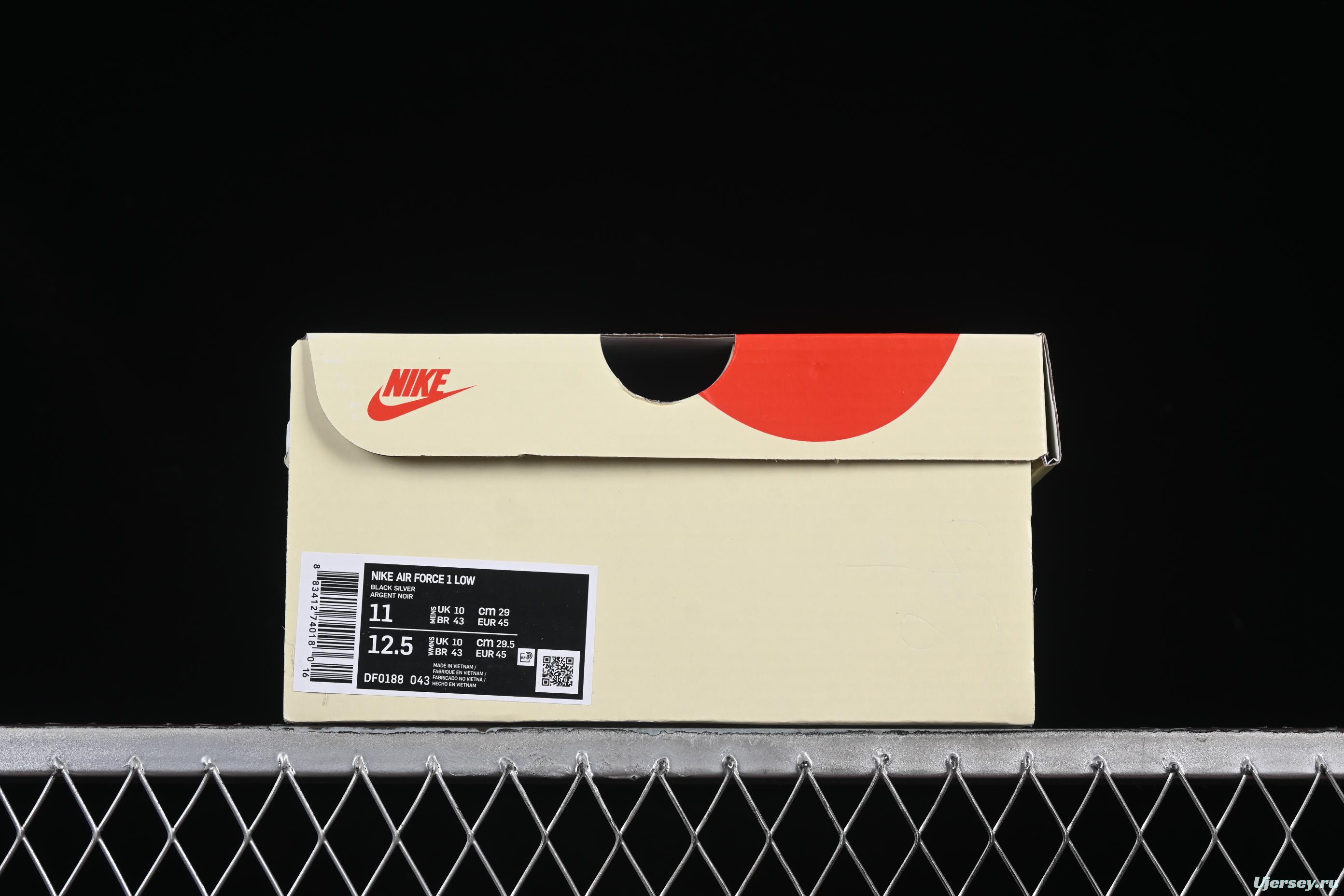 Nike Air Force 1 '07 Low Stussy Collaboration Silver Swoosh Starry Sky Casual Sneakers - DF0188-043