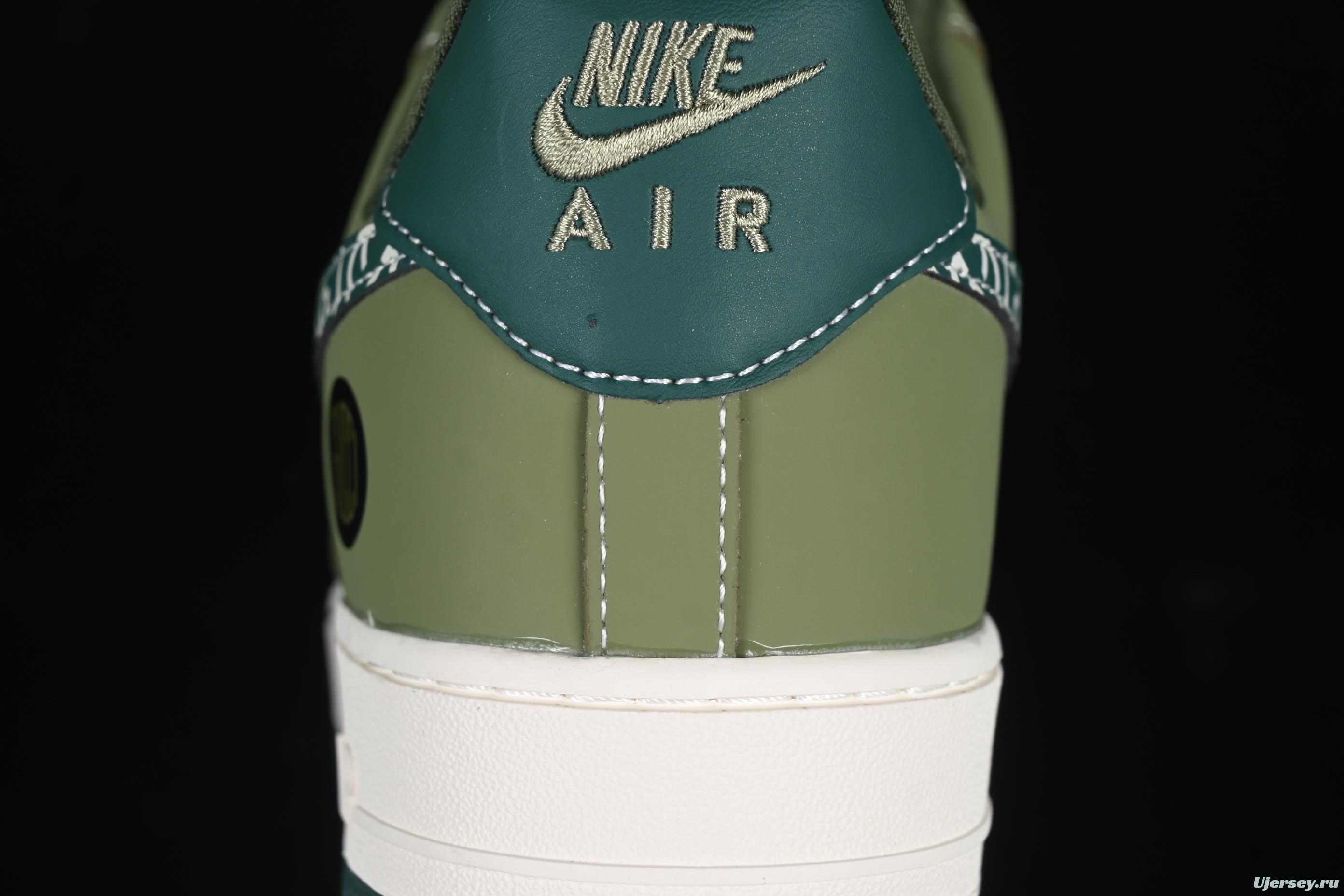 Nike Air Force 1'07 Low Gucci Collaboration Green Paisley Swoosh Casual Sneakers - KK1988-063