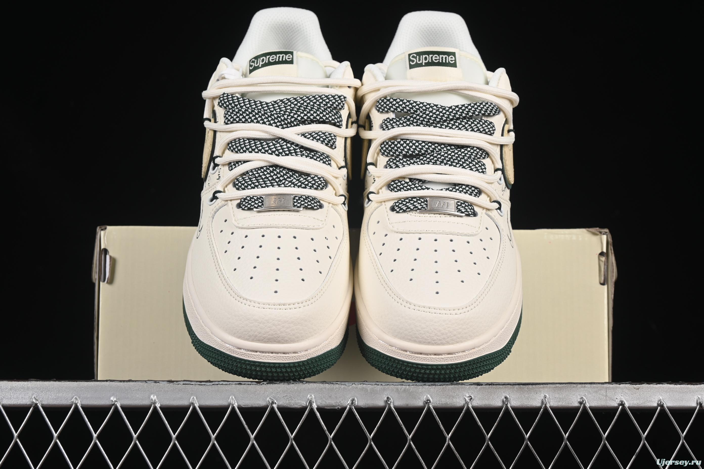 Nike Air Force 1 '07 Low Supreme Casual Sneakers with Custom Leather and Full-Length Air Cushion - DM6868-057