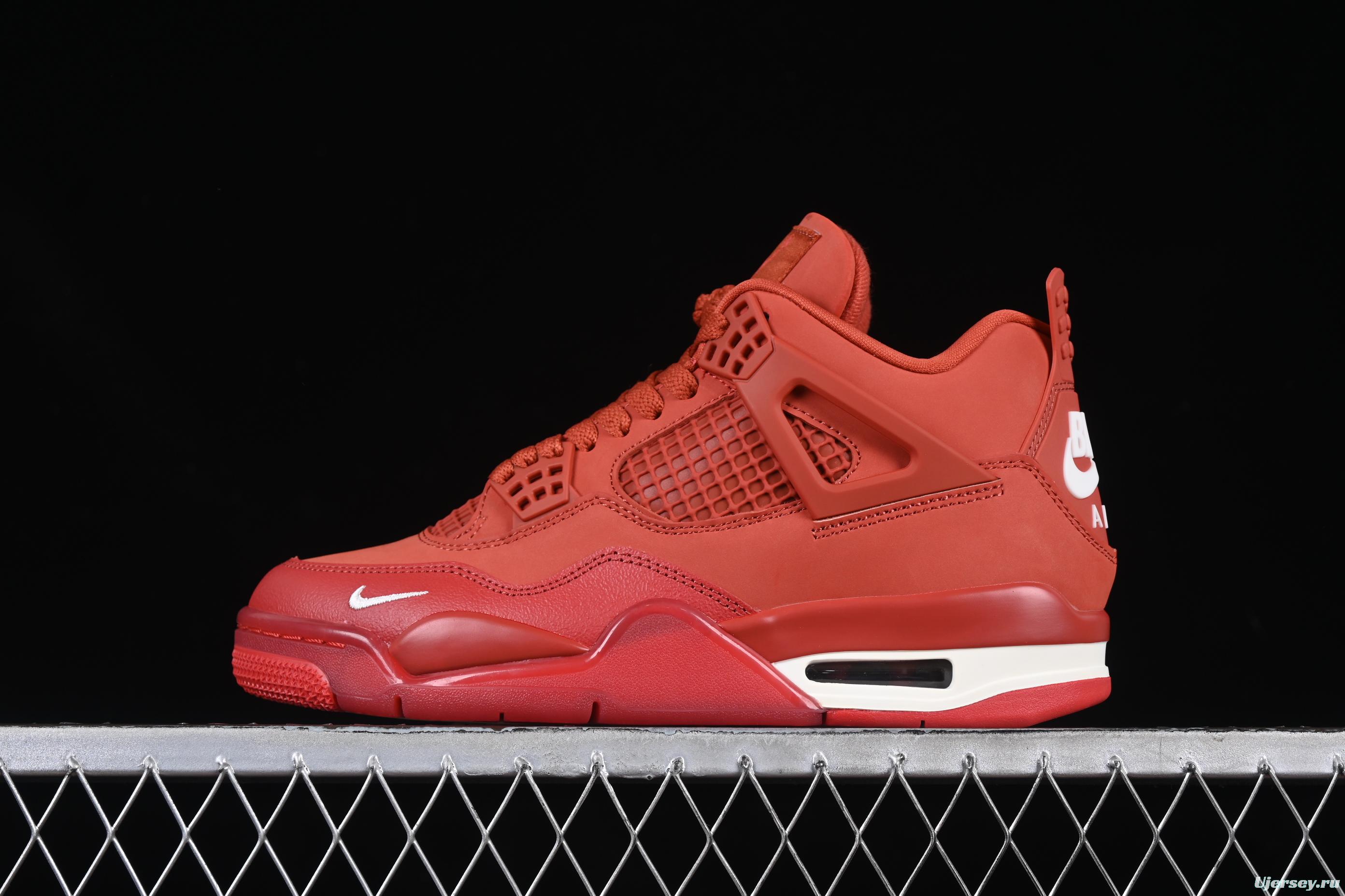 Nike Air Jordan 4 Retro OG "Brick By Brick" High-Top Sneakers with Suede and Leather Upper - HF4340-800