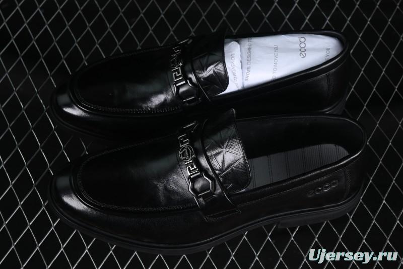 ECCO London Collection Slip-On Business Men's Leather Shoes with Wide Toe Box and Cushioned Sole - 61160801001