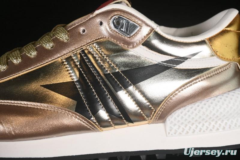 Golden Goose Marathon White Black Gold Comfortable Low-Top Lifestyle Sneakers - H8D4