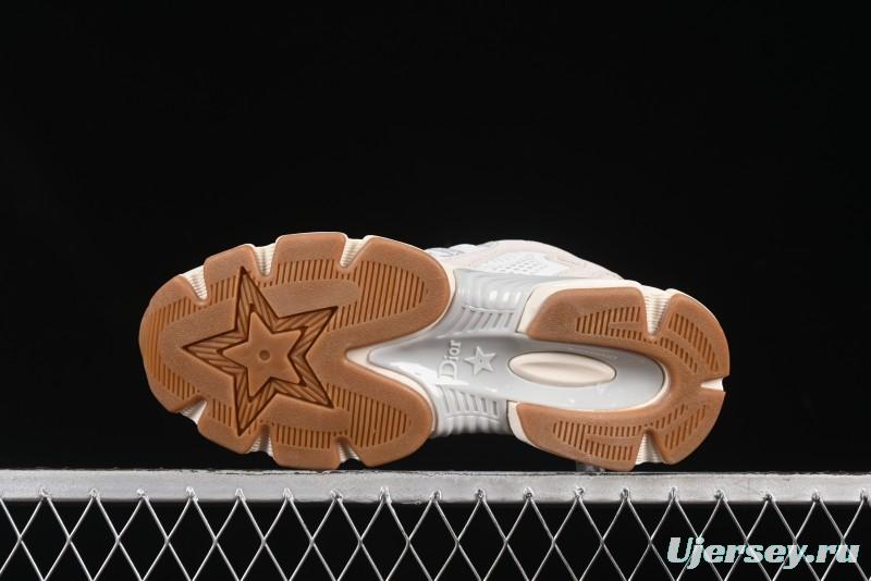 Dior Chrono Round Toe Lace-Up Lifestyle Casual Running Sneakers - 24W Beige