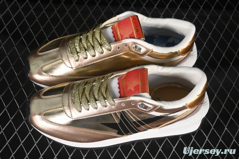 Golden Goose Marathon White Black Gold Comfortable Low-Top Lifestyle Sneakers - H8D4