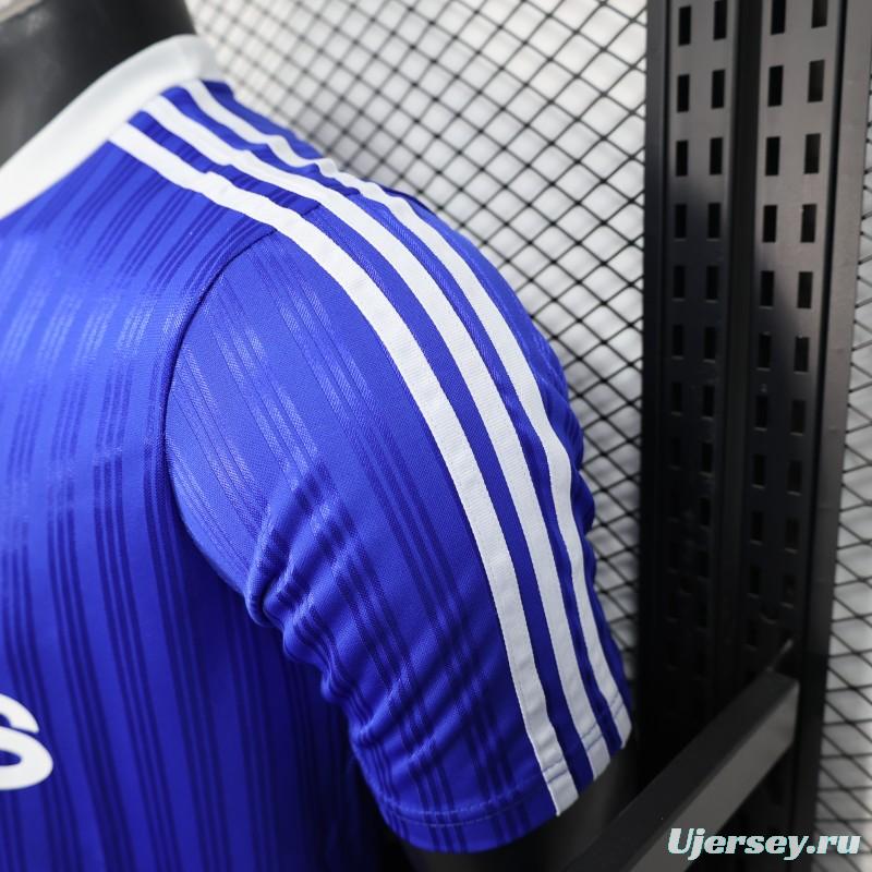 Player Version 2025 Adidas Blue with Striped Design Jersey