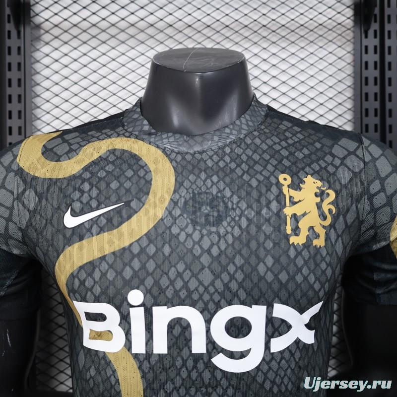 Player Version 25/26 Chelsea Bingx Black with Snake Pattern Design Jersey
