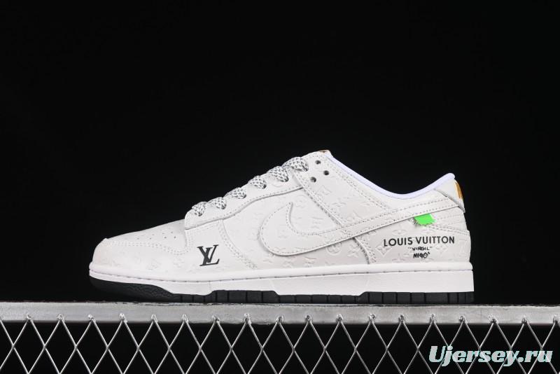 Nike SB Dunk Low LV Collaboration Black White Dark Print Anniversary High-End Custom Low-Top Casual Skate Shoes - XX3168-145