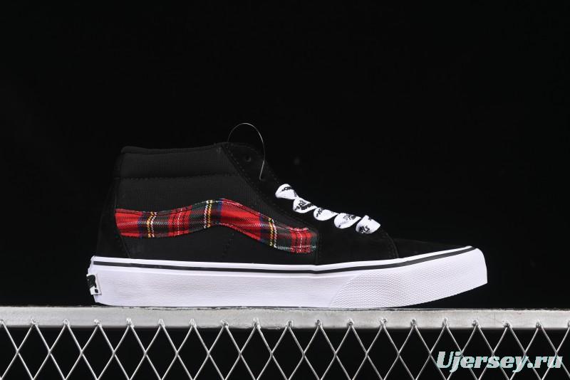 Vans Sk8-Mid Anaheim Collection Scottish Plaid Casual Low-Top Canvas Shoes - VN0A4UWIVNE