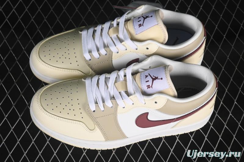Nike Air Jordan 1 Low AJ1 Cream White Low-Top Casual Sneakers - HV6530-100