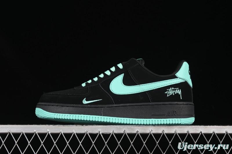 Nike Air Force 1 '07 Low Stussy Collaboration Tiffany Blue Casual Sneakers - DF0188-045