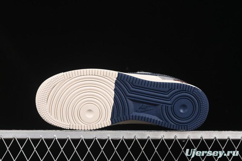 Nike Air Force 1 '07 Low Stussy Double Flame Casual Sneakers with Full-Length Air Cushion - XS1958-555