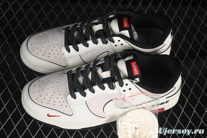 Nike SB Dunk Low Supreme Collaboration Off-White Starry Sky Anniversary Custom Low-Top Casual Skate Shoes - SC9207-410