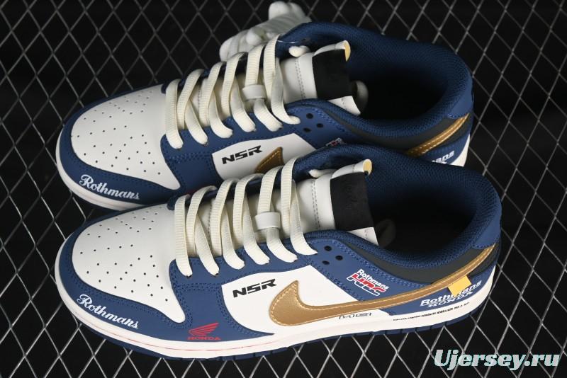 Nike SB Dunk Low Retro White Blue Collaboration Anniversary Custom Low-Top Casual Skate Shoes - MU0232-365