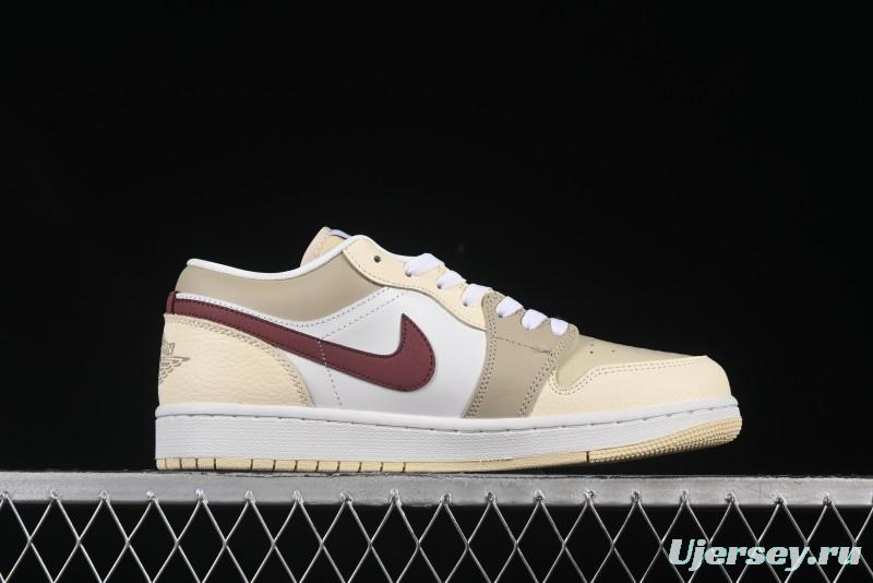 Nike Air Jordan 1 Low AJ1 Cream White Low-Top Casual Sneakers - HV6530-100