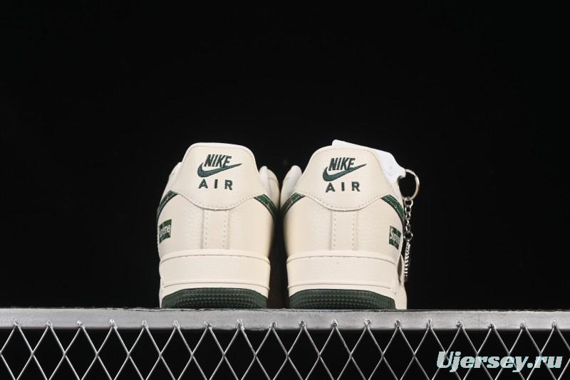 Nike Air Force 1 '07 Low Supreme Collaboration Green Camo Swoosh Casual Sneakers - KK1988-069