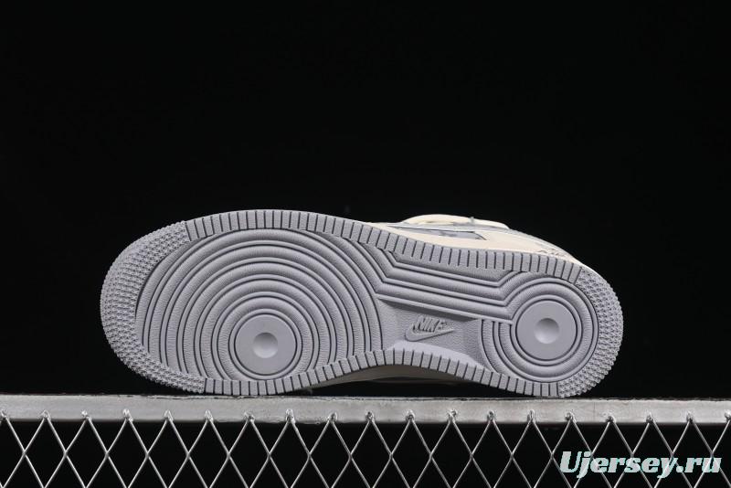 Nike Air Force 1'07 Low LV Collaboration Grey Print Drawstring Casual Sneakers - DM6868-062