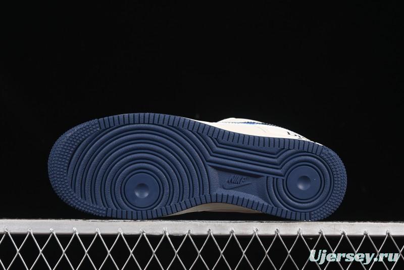 Nike Air Force 1 '07 Low Dior Collaboration Blue Iridescent Swoosh Casual Sneakers - XS1958-569