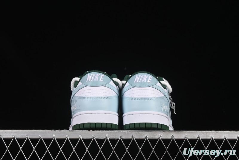 Nike Dunk Low Deconstructed Snake Emblem White Blue Low-Top Casual Sneakers - DD1391-101