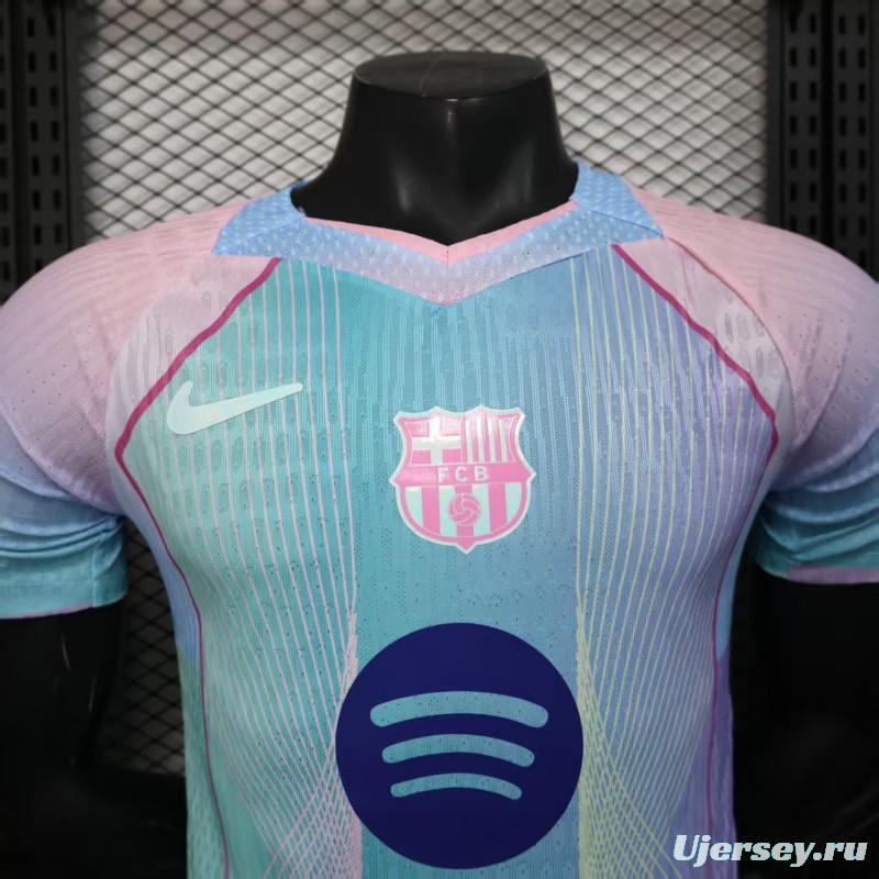 Player Version 25/26 FC Barcelona Mint Green with Pink Trim Jersey