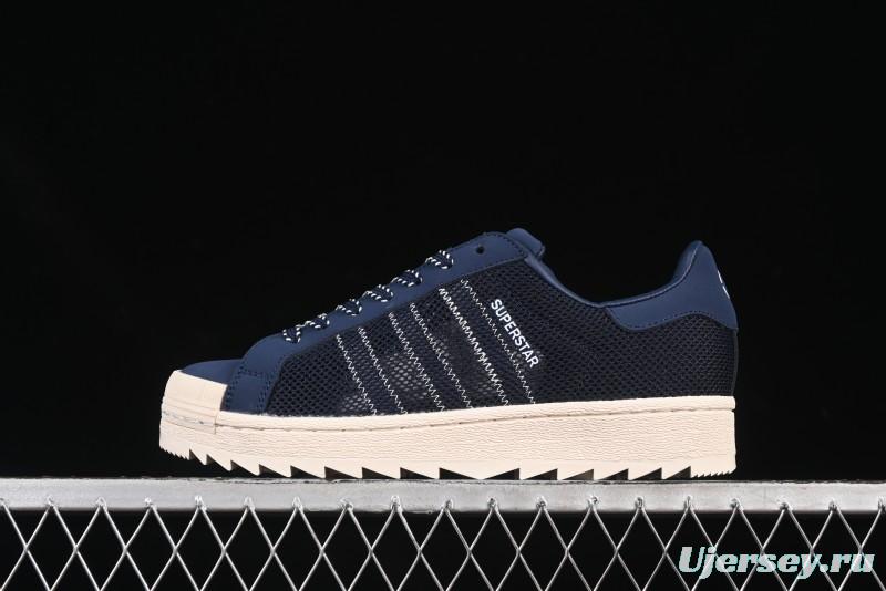 Adidas Clot x Superstar Shell Toe Casual Sneakers with Serrated Edge Design - IH3644