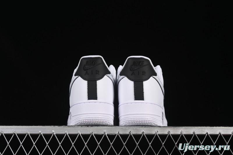 Nike Air Force 1 '07 Low Casual Sneakers in White-Black Gradient with Full-Length Air Cushion - ZH0316-078