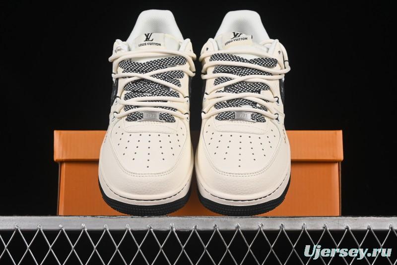 Nike Air Force 1 '07 Low LV Collaboration Blue Swoosh Drawstring Casual Sneakers - DM6868-061