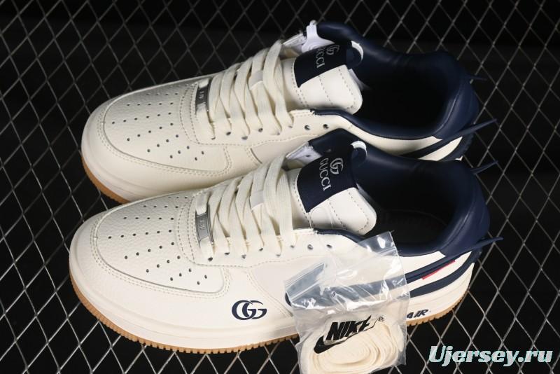 Nike Air Force 1 '07 Low Gucci Collaboration Large Swoosh Gum Sole Casual Sneakers - XS3464-576