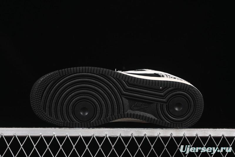 Nike Air Force 1 '07 Low Dior Collaboration Pattern Black White Swoosh Casual Sneakers - XS1958-581