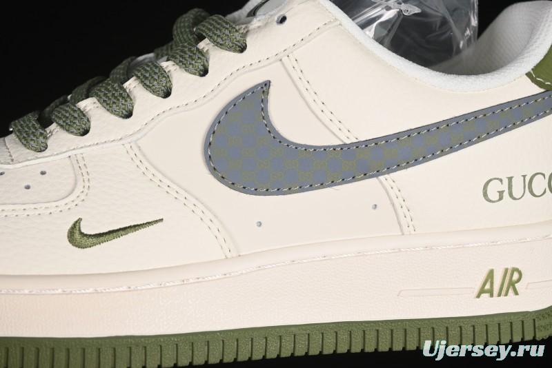 Nike Air Force 1'07 Low Gucci Collaboration Green Grey Pattern Casual Sneakers - XS1958-563