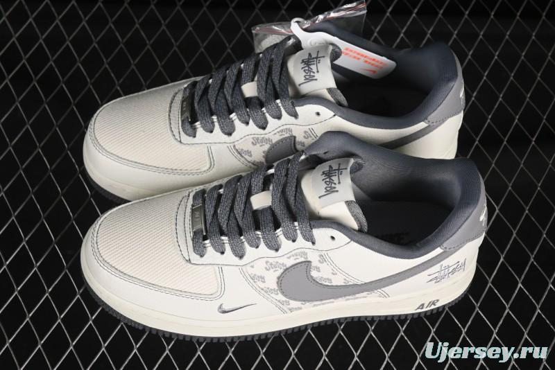 Nike Air Force 1'07 Low Stussy Collaboration Woven Fabric Low-Top Casual Sneakers - BZ6808-101