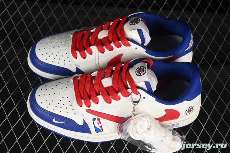 Nike Travis Scott x Fragment Design x Air Jordan 1 Low OG SP AJ1 Los Angeles Clippers Collaboration Low-Top Casual Sneakers - SC9207-026
