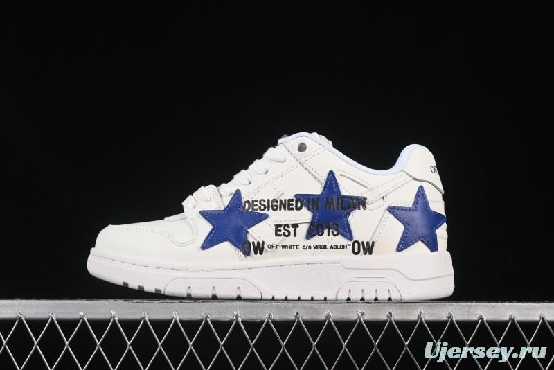 Off-White Out Of Office Low-Top Fashion Sneakers White Blue Star - AJD4