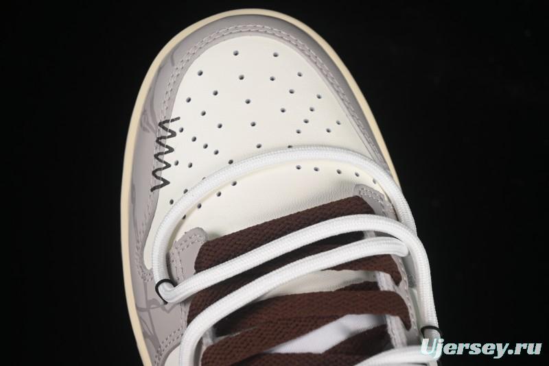 Nike Dunk Low Koala Party Distressed Grid Low-Top Casual Skate Shoes - DD1503-124