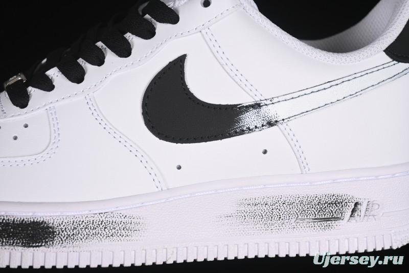Nike Air Force 1 '07 Low Casual Sneakers in White-Black Gradient with Full-Length Air Cushion - ZH0316-078