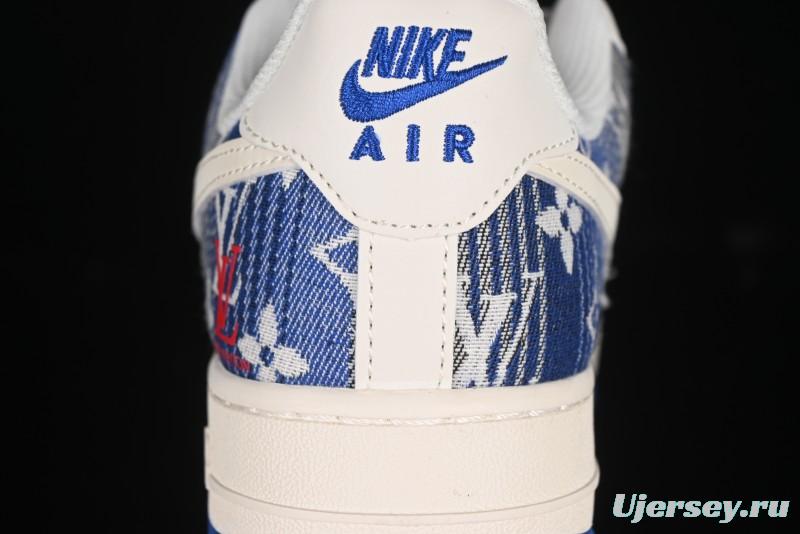 Nike Air Force 1 '07 Low Stussy Collaboration Gradient Denim Casual Sneakers - XS1958-586