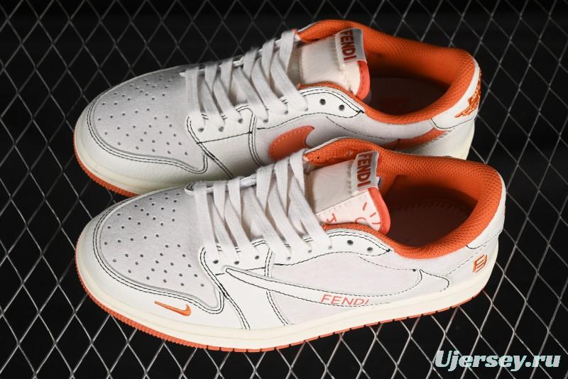 Nike Air Jordan 1 Low AJ1 Fendi Collaboration Low-Top Casual Sneakers - XZ5749-002