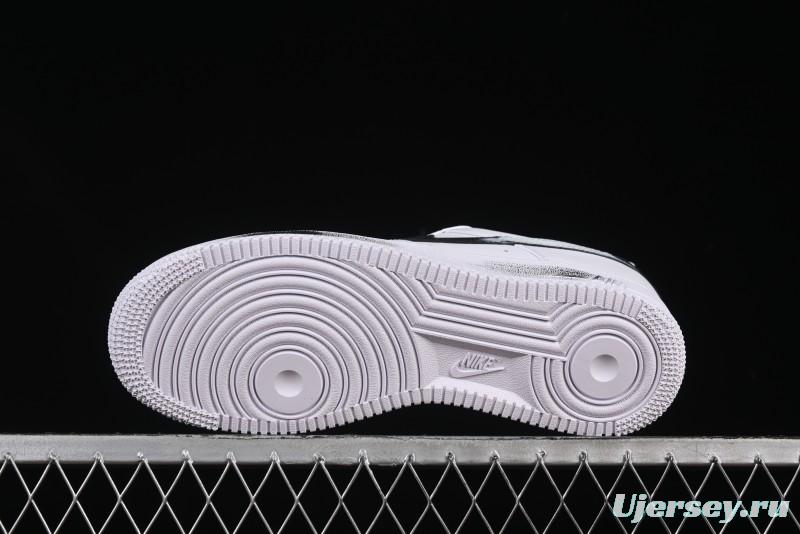 Nike Air Force 1 '07 Low Casual Sneakers in White-Black Gradient with Full-Length Air Cushion - ZH0316-078