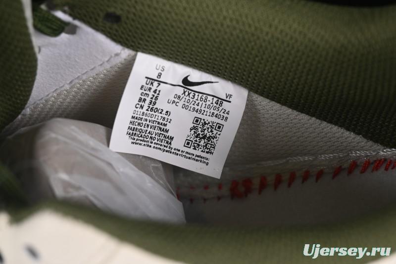 Nike Air Force 1 '07 Low Supreme Collaboration Military Green Multi Swoosh Casual Sneakers - XX3168-148