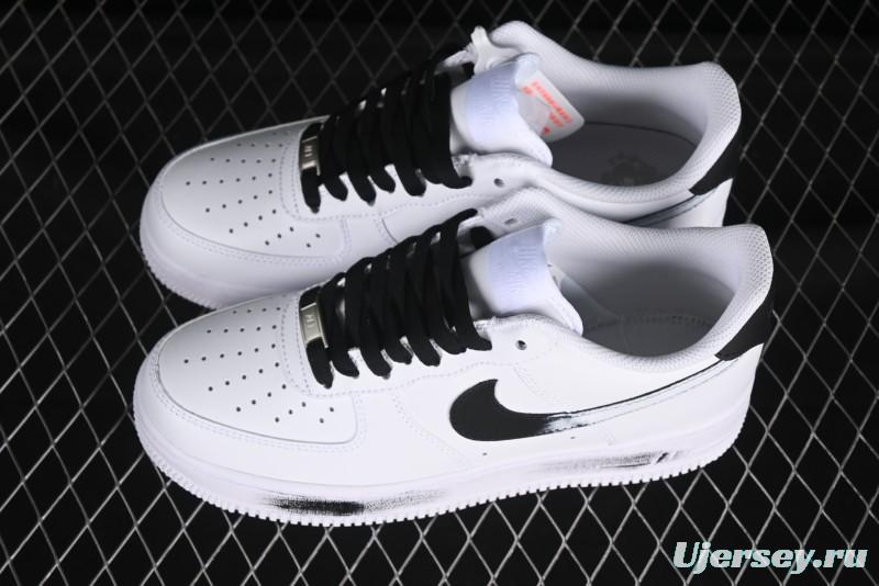 Nike Air Force 1 '07 Low Casual Sneakers in White-Black Gradient with Full-Length Air Cushion - ZH0316-078