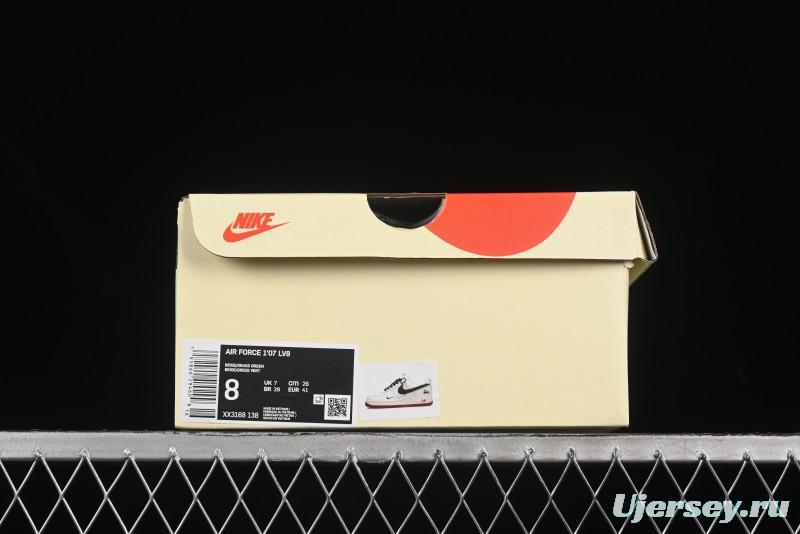 Nike Air Force 1 '07 Low Stussy Collaboration Green Swoosh Gum Sole Casual Sneakers - XX3168-138