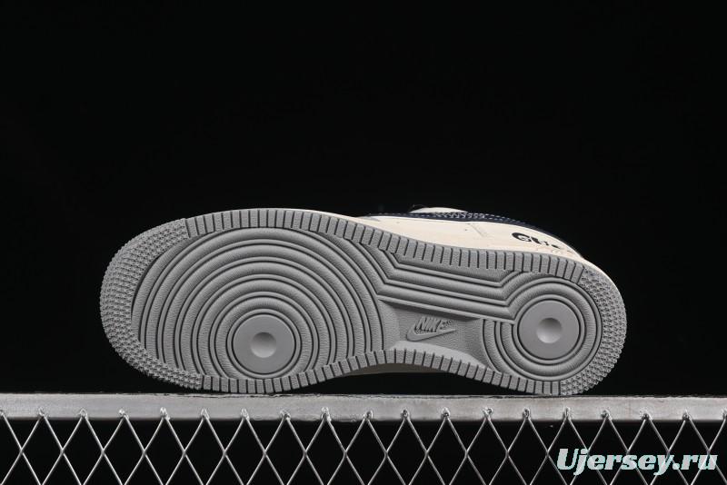 Nike Air Force 1 '07 Low Gucci Collaboration Grey Blue Swoosh Casual Sneakers - XS1958-543