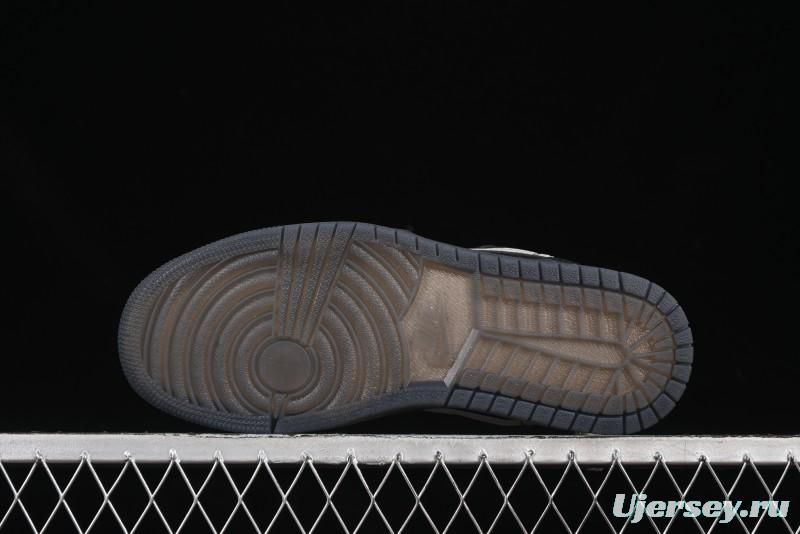 Nike Air Jordan 1 Low AJ1 Basketball Shoes Black White Canvas Leather Panel - HV5968-001