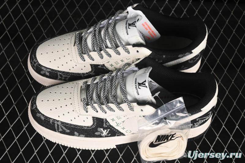 Nike Air Force 1 '07 Low LV Collaboration Double Print Denim Casual Sneakers - YX5066-317