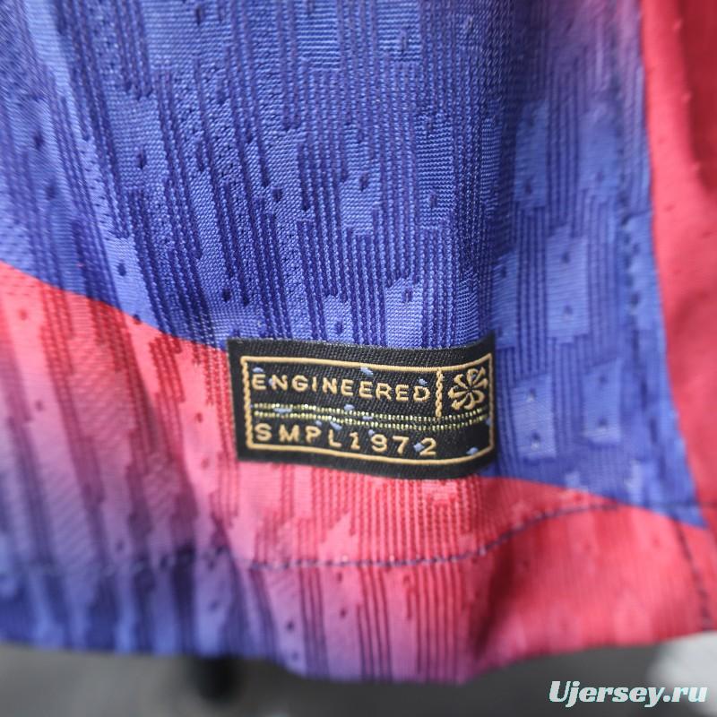 Player Version 25/26 FC Barcelona Blue with Red Diagonal Stripes Jersey