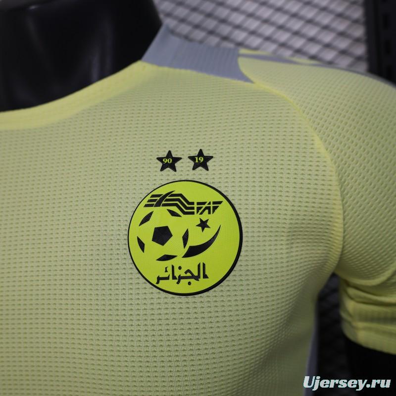 Player Version 2025 Algeria Light Yellow with Adidas Design Jersey