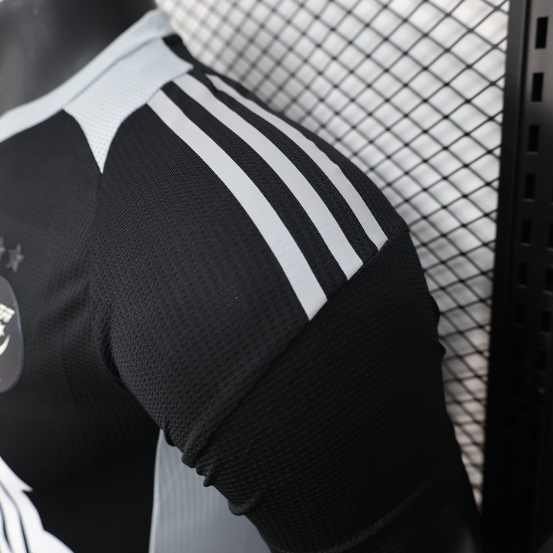 Player Version 2025 Algeria Black with White Arabic Sponsor Jersey