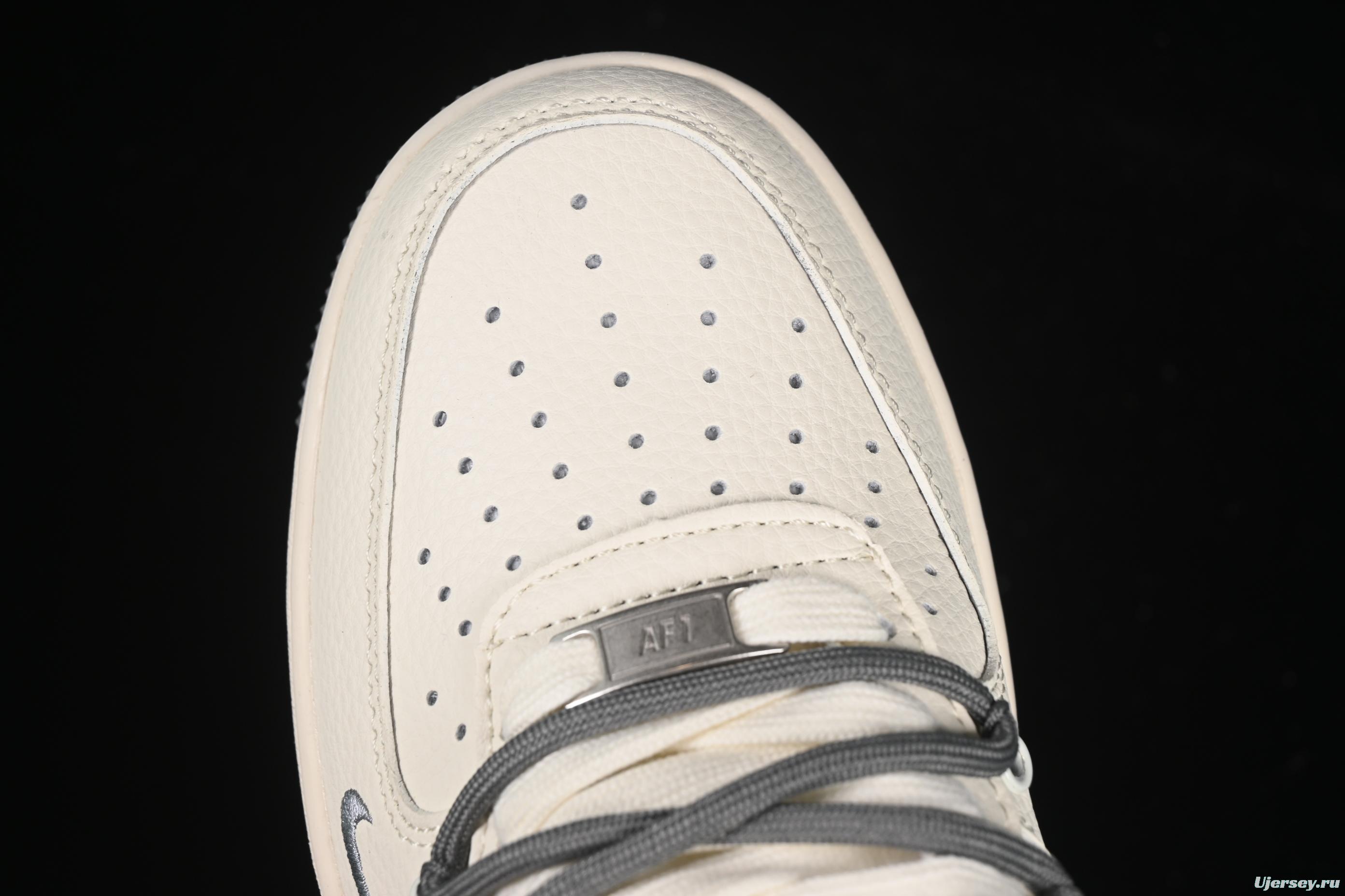 Nike Air Force 1 '07 Low Supreme Collaboration Dual-Tone Gray Lace-Up Casual Sneakers - DM6868-071